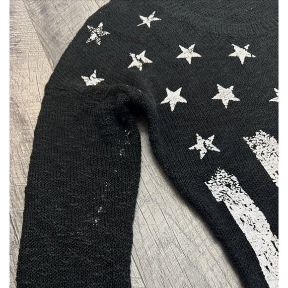 Charlotte Russe Sweater Womens Small Black Patriotic American Flag Long NEW read - Picture 7 of 11